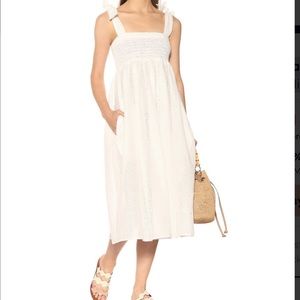 marysia swim sicily smocked cotton midi dress